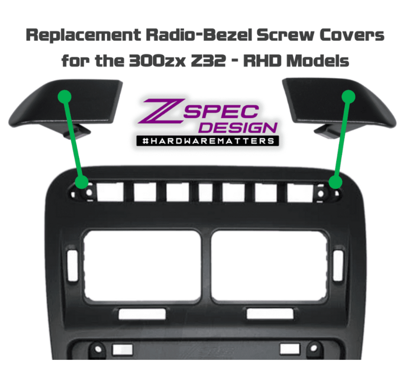 ZSPEC RHD Radio Bezel Top Screw Covers for '90-96 Nissan 300zx Z32, Left & Right Pair