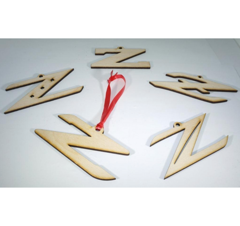 ZSPEC Laser-Engraved Wood Ornaments, Set of Five Nissan Z Ornaments, 4"