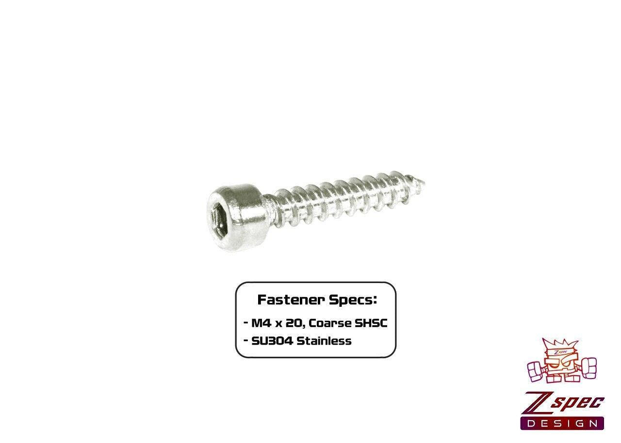 ZSPEC M4x20mm Coarse Socket-Cap SHSC Fasteners, Stainless, 10-Pack