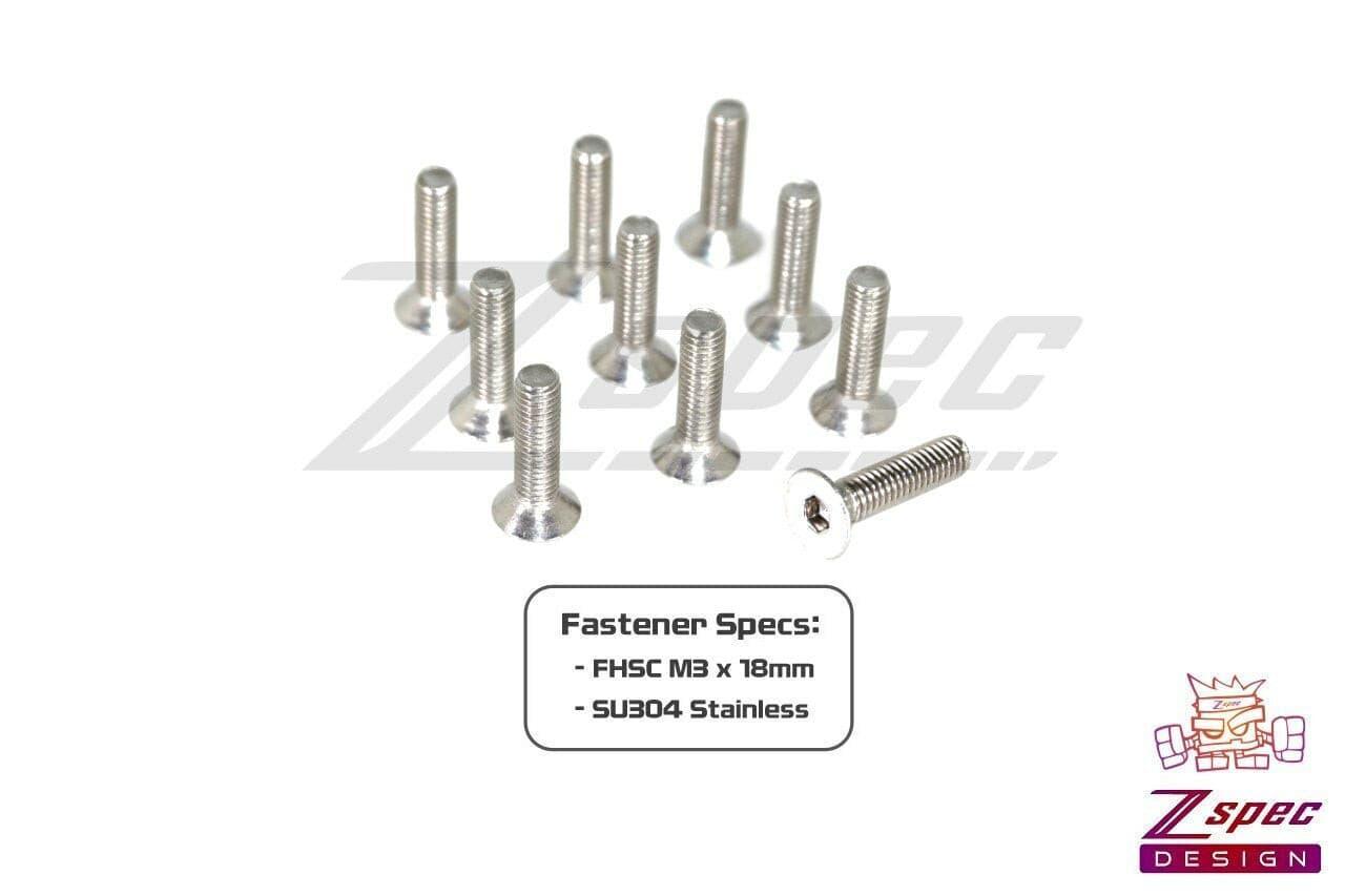 ZSPEC M3-0.5x18mm Fasteners, FHSC, Stainless SUS304, 10-Pack