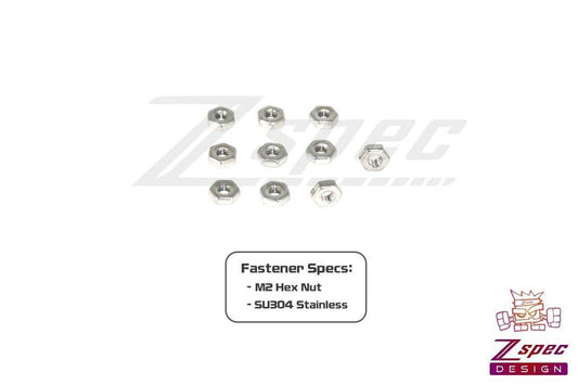 ZSPEC M2-0.4 Hex Nuts, Stainless SUS304, 10-Pack