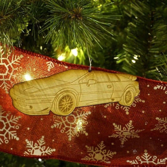 ZSPEC Laser-Engraved Birch Ornament, Style: Lotus Esprit, ~5-inch Wide
