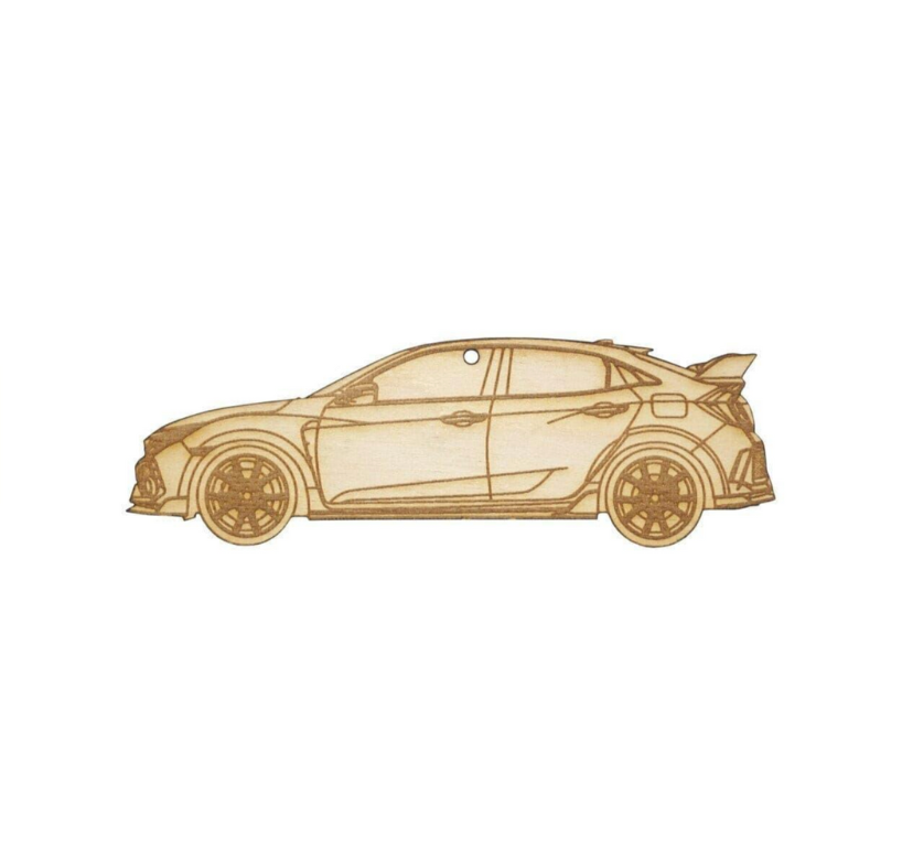 ZSPEC Laser-Engraved Wood Ornament, Style: Honda Civic FK8 Type R, Birch