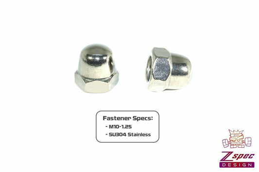 ZSPEC M10 x 1.25 Acorn Nut w/Flat Washer, SUS304 Stainless, Semi-Polished