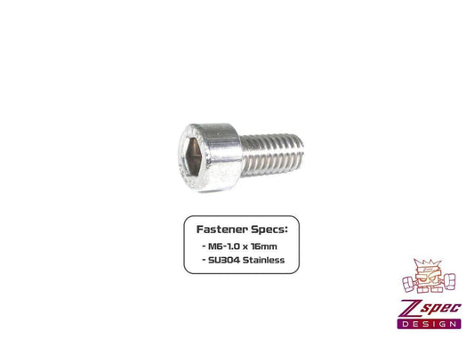 ZSPEC M6-1.0x16mm Socket-Cap SHSC Fasteners, SUS304 Stainless, 10-Pack
