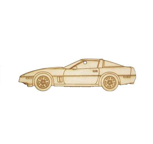 ZSPEC Laser-Engraved Wood Ornament, Style: Corvette C4, Birch