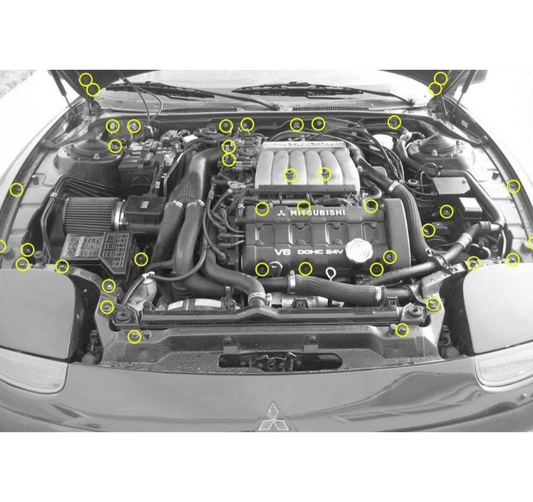 ZSPEC "Stage 3" Dress Up Bolts® Fastener Kit for Dodge Stealth & Mitsubishi 3000GT, Stainless & Billet