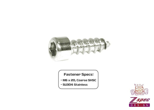 ZSPEC M6x20mm Coarse Socket-Cap SHSC Fasteners, Stainless, 10-Pack