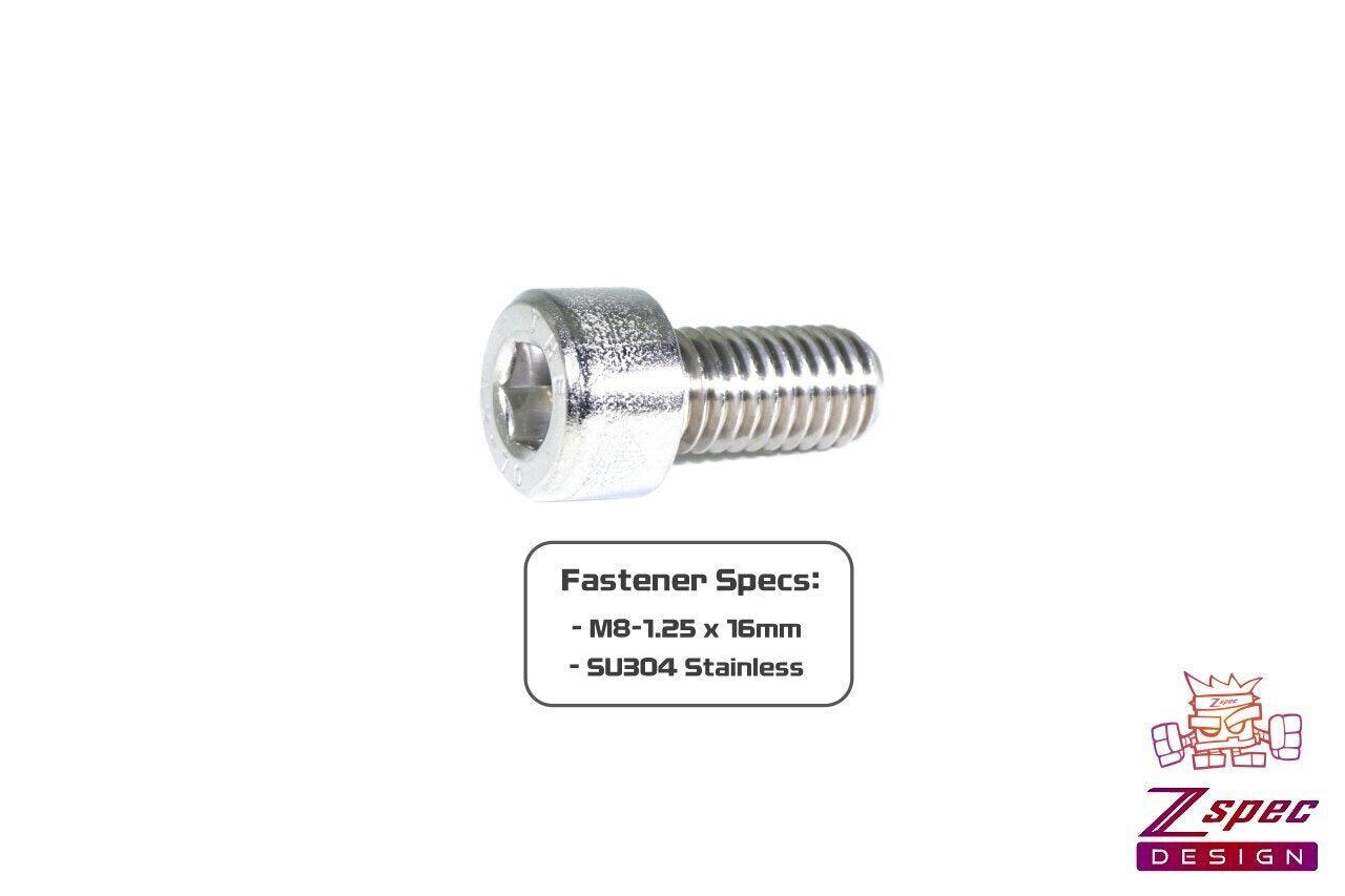 ZSPEC M8-1.25x16mm Socket-Cap SHSC Fasteners, Stainless, 10-Pack