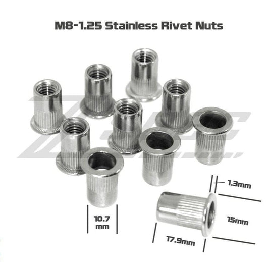 ZSPEC M8-1.25 Rivet Nuts, SUS304 Stainless Steel, 10-Pack