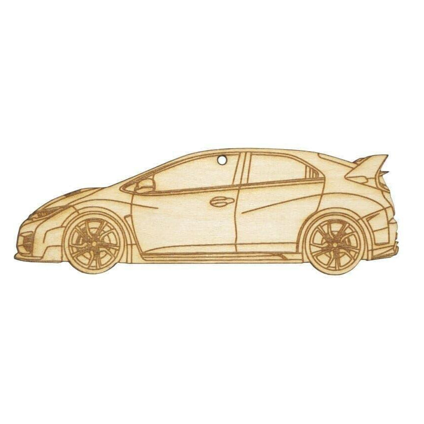 ZSPEC Laser-Engraved Wood Ornament, Style: Honda Civic FK2 Type R, Birch