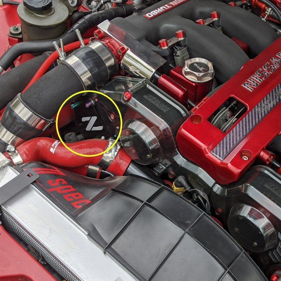 ZSPEC Red PTU Holes Cover Plate for Z32 300zx, Billet