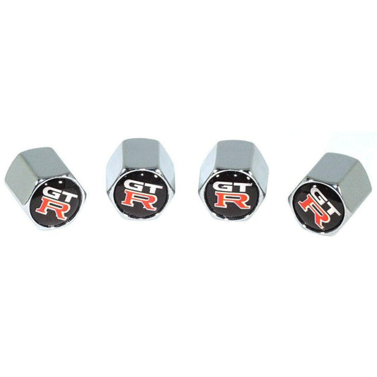 Chrome Valve Stem Tire Caps, Style: Nissan GTR/GT-R