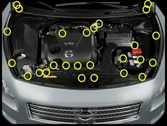 ZSPEC "Stage 3" Dress Up Bolts® Fastener Kit for '09-14 Nissan Maxima A35, Stainless & Billet