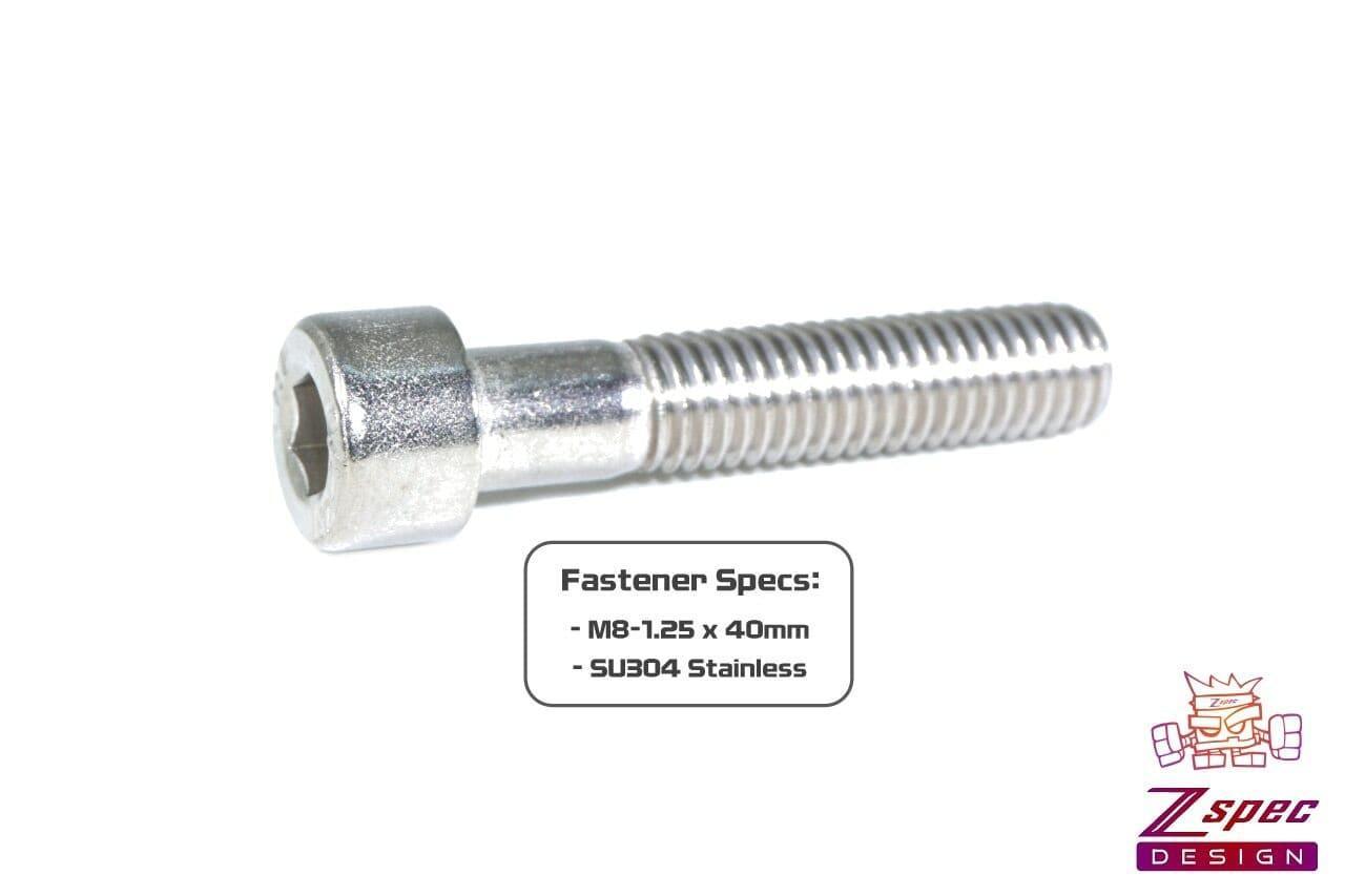 ZSPEC M8-1.25x40mm Socket-Head Socket Cap SHSC Fasteners, SUS304 Stainless, 10-Pack