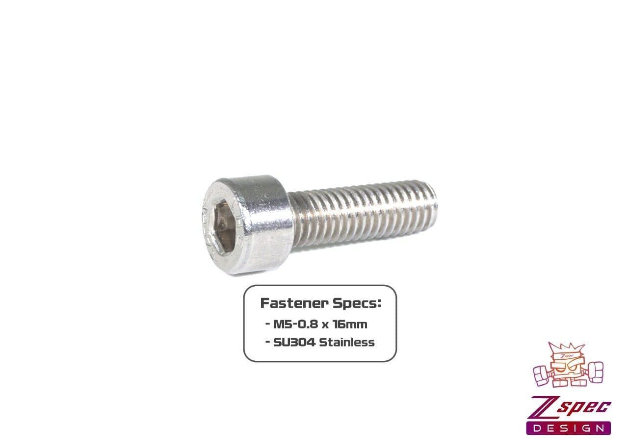 ZSPEC M5-0.8x16mm Socket-Cap SHSC Fasteners, Stainless, 10-Pack