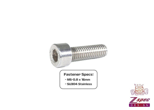 ZSPEC M5-0.8x16mm Socket-Cap SHSC Fasteners, Stainless, 10-Pack
