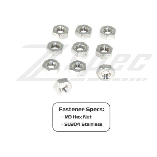 ZSPEC M3-0.5 Hex Nuts, Stainless SUS304, 10-Pack