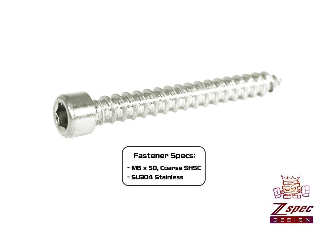 ZSPEC M6x50mm Coarse Socket-Cap SHSC Fasteners, Stainless, 10-Pack