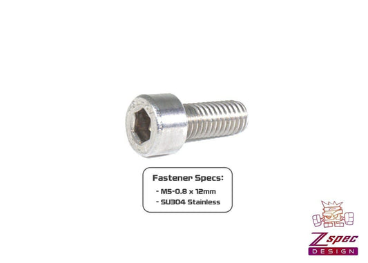 ZSPEC M5-0.8x12mm Socket-Cap SHSC Fasteners, Stainless, 10-Pack