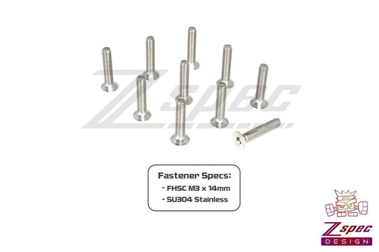 ZSPEC M3-0.5x14mm Fasteners, FHSC, Stainless SUS304, 10-Pack