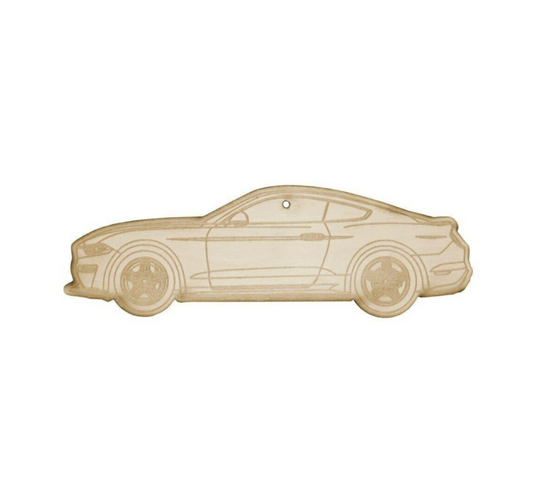 ZSPEC Laser-Engraved Wood Ornament, Style: Ford Mustang S550-Style, 5"