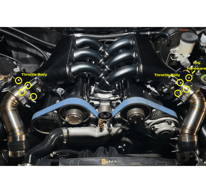 ZSPEC Throttle Bodies & TPS Sensor Fastener Kit for Merlin Machining Z32 300zx Plenum, Stainless & Billet