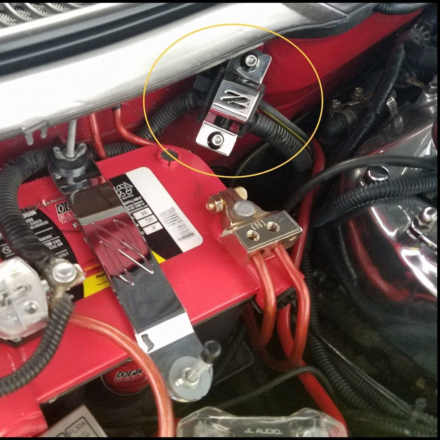 ZSPEC Battery Cable Bracket for '90-99 Nissan 300zx Z32, Polished Stainless