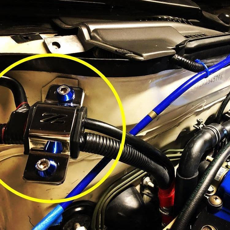 ZSPEC Battery Cable Bracket for '90-99 Nissan 300zx Z32, Stainless Steel, Silver Finish