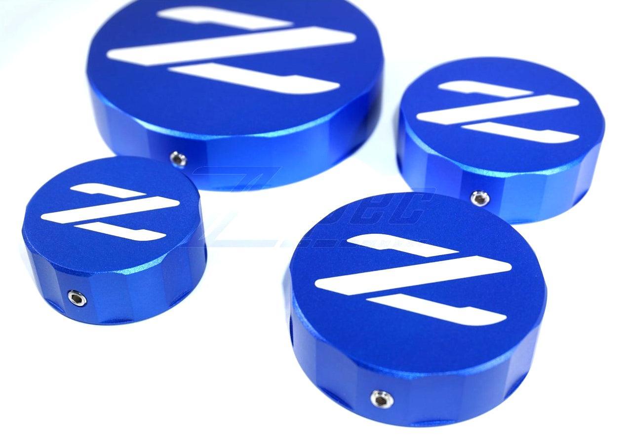 ZSPEC Reservoir Cap Cover Set (BMC, CMC, PS, CO) for Nissan Z32 300zx, Billet Aluminum