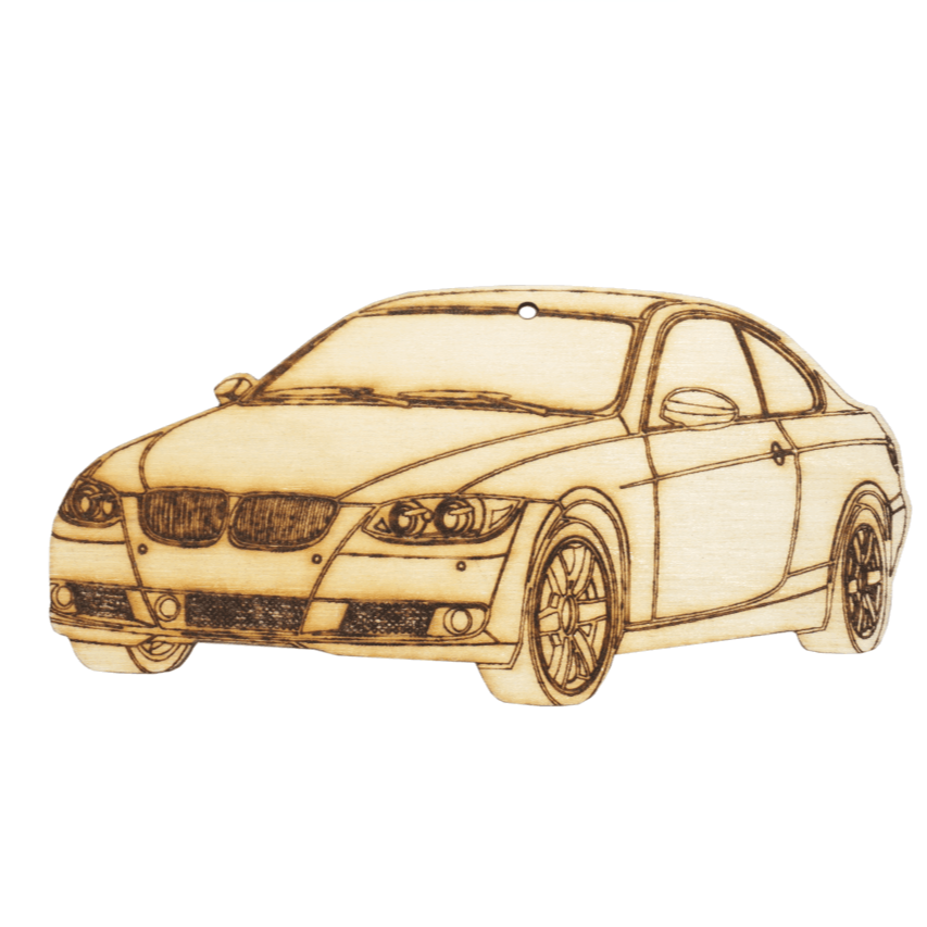 ZSPEC Laser-Engraved Wood Ornament, Style: BMW 3-Series, Birch, ~5"
