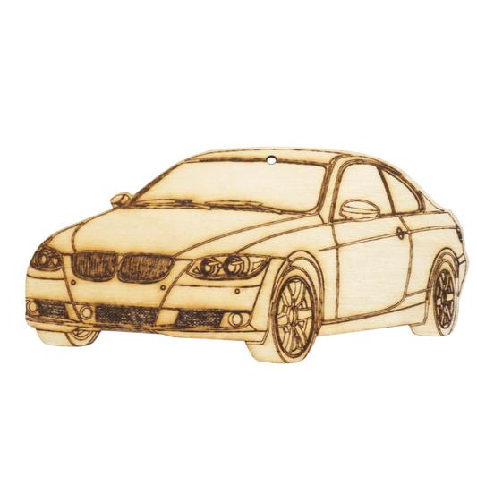 ZSPEC Laser-Engraved Wood Ornament, Style: BMW 3-Series, Birch, ~5"