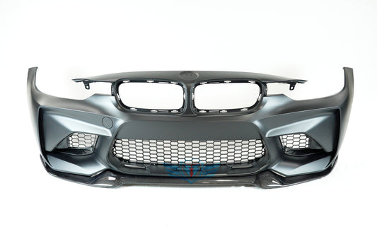 BMW F30 M2 Conversion Bumper CS Style Genuine Carbon Fiber Front Lip | FYBR Aerodynamics
