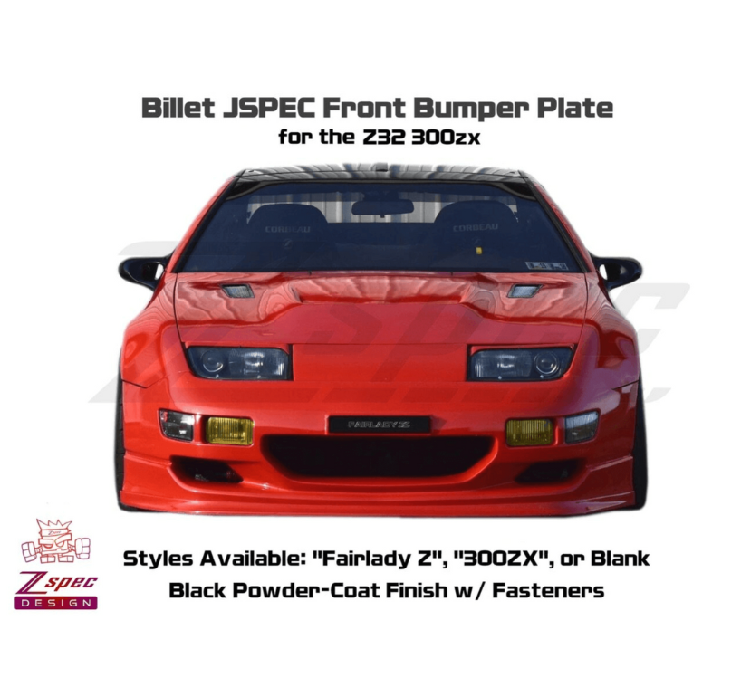 ZSPEC Front Bumper Plate for the JSPEC '90-99 Nissan Z32 300zx Fascia, Powder-Coated Billet