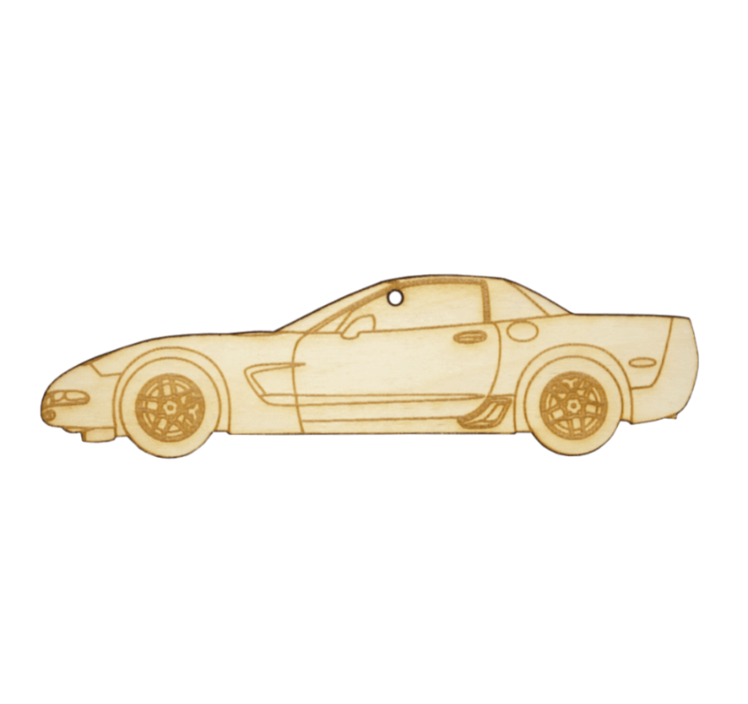 ZSPEC Laser-Engraved Wood Ornament, Style: Corvette C5 Z06, Birch