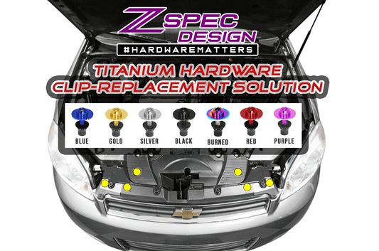 ZSPEC Plastic-Clips Replacement Fastener Kit for '06-16 Chevy Impala, Grade-5 Titanium