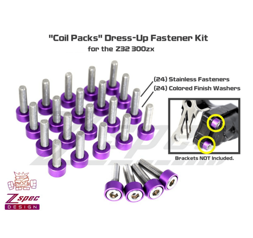 ZSPEC Coil Packs Fastener Kit for '90-96 Nissan Z32 300zx, Stainless & Billet