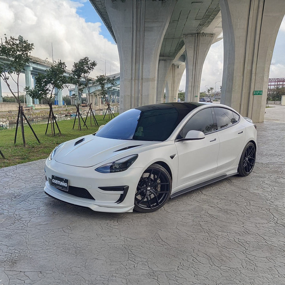 CUSTUNING Tesla Model 3 Front Facia Upgrade (Front Bumper + Lip)