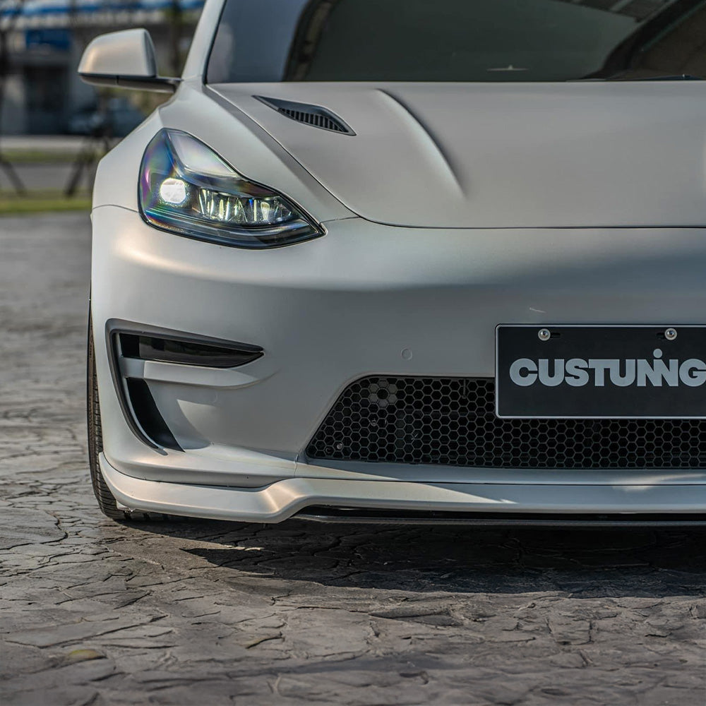 CUSTUNING Tesla Model 3 Front Facia Upgrade (Front Bumper + Lip)