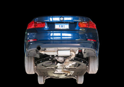 AWE - BMW F30 320i Touring Exhaust w/Performance Mid Pipe - Diamond Black Tip (90mm)