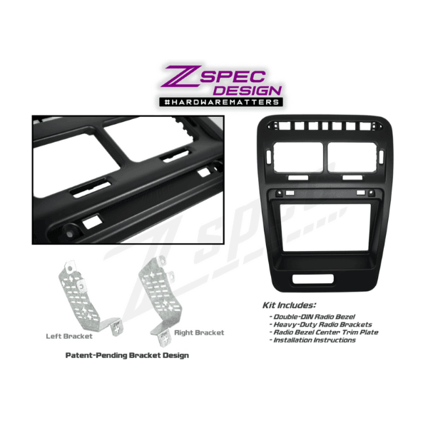 ZSPEC LHD Double-Din Radio Bezel w/Brackets for '90-99 Nissan Z32 300zx