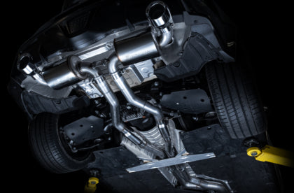 AWE - Toyota Supra A90 Resonated Touring Edition Exhaust - 5in Chrome Silver Tips