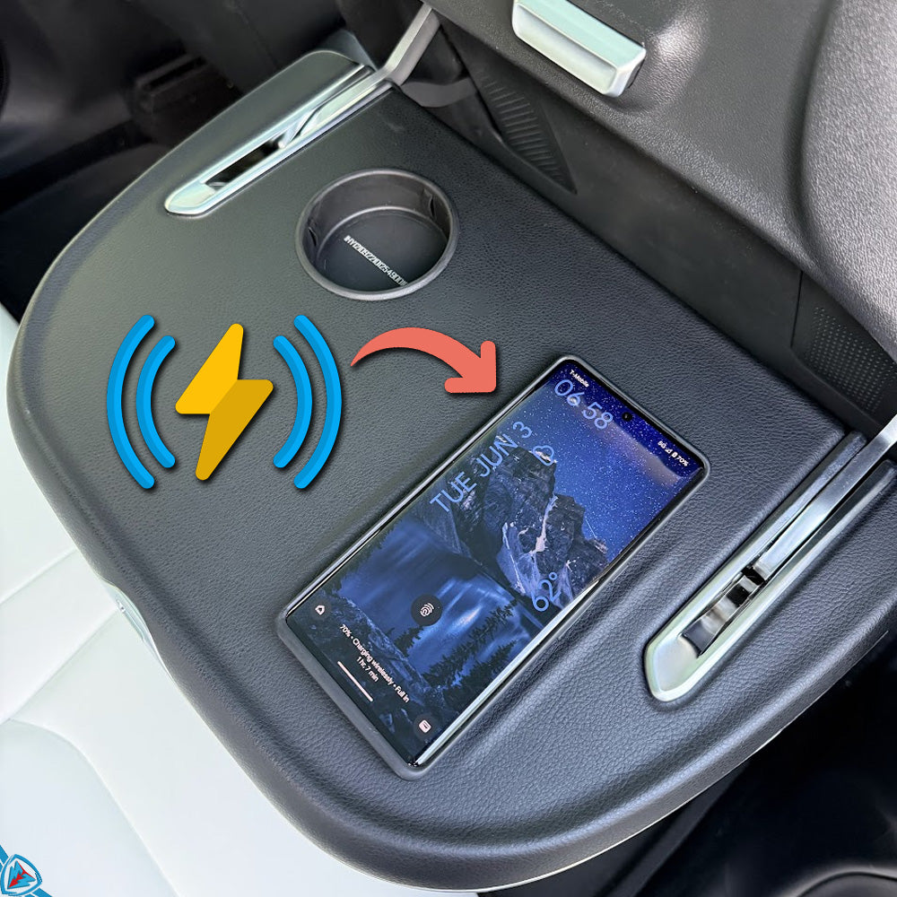 Full Replacement Luxury Seat Back with Folding Table and Wireless Charging for Tesla Model 3 / Y