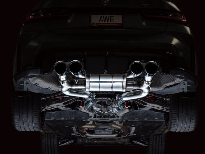 AWE - SwitchPath Catback Exhaust for BMW G8X M3/M4 - Chrome Silver Tips
