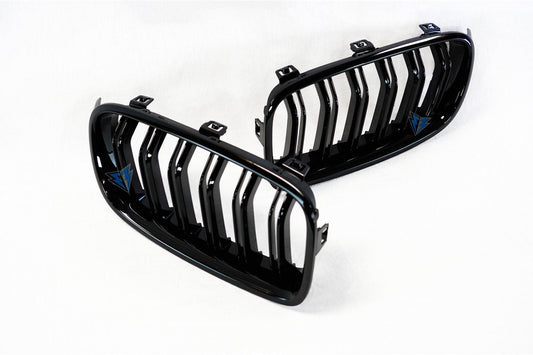 2012-2018 BMW 3 Series (F30/F31) M Style Dual Slat Kidney Grilles (Pair) [Various Finishes]