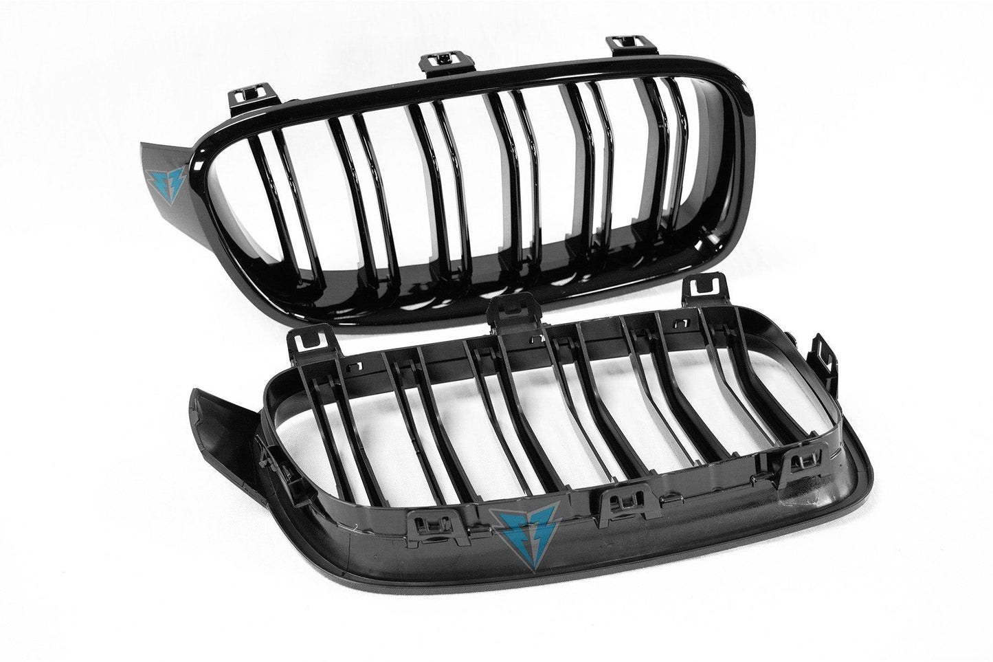 2012-2018 BMW 3 Series (F30/F31) M Style Dual Slat Kidney Grilles (Pair) [Various Finishes]