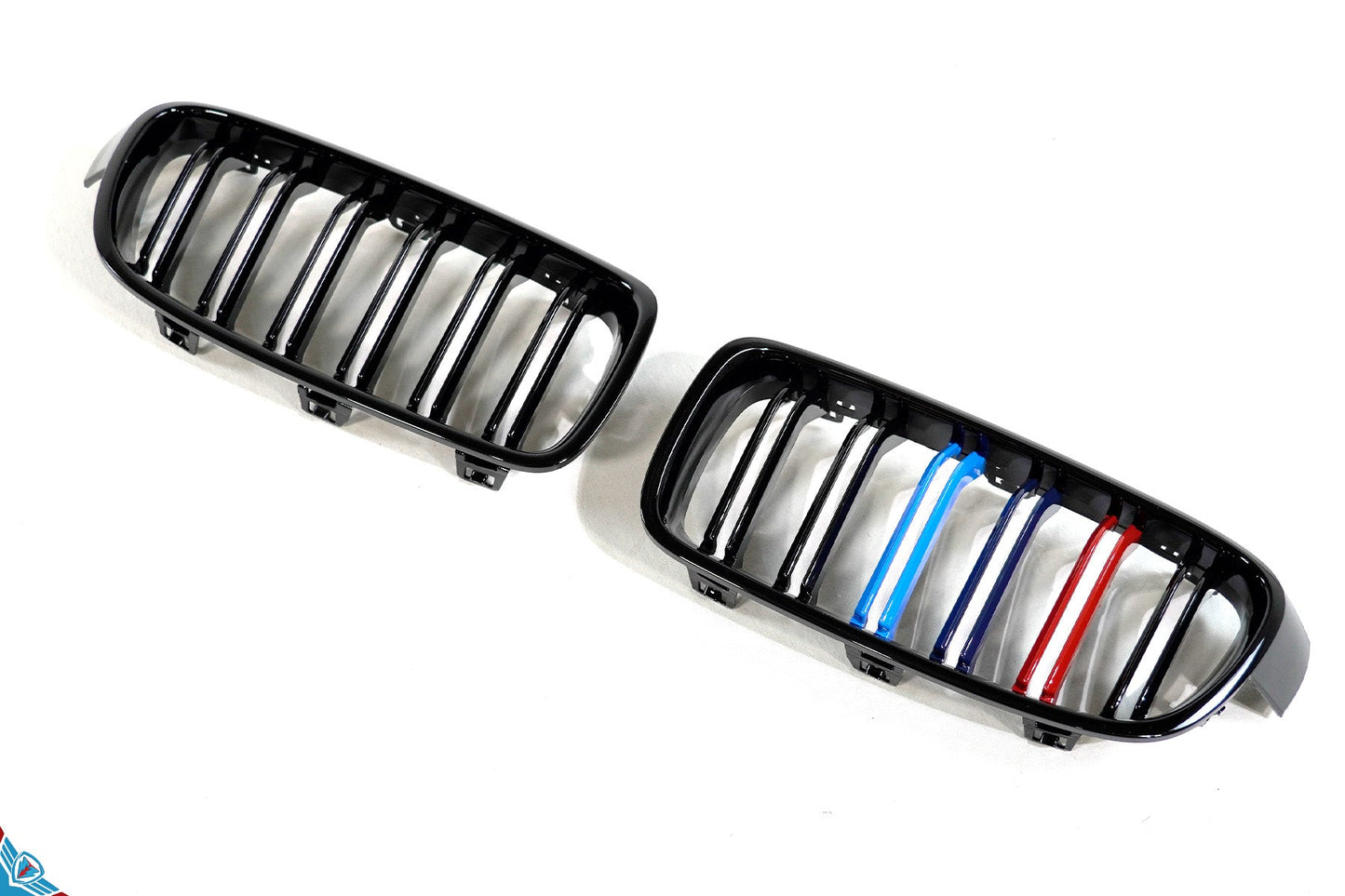 2012-2018 BMW 3 Series (F30/F31) M Style Dual Slat Kidney Grilles (Pair) [Various Finishes]