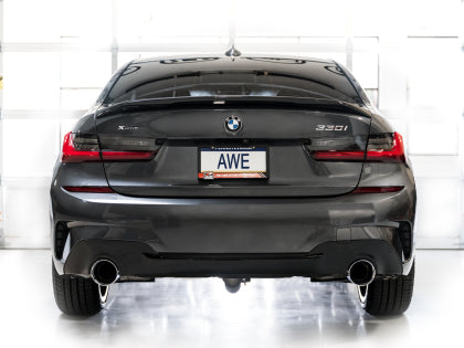 AWE - BMW 330i/430i Base G2X Track Edition Axle Back Exhaust - Chrome Silver