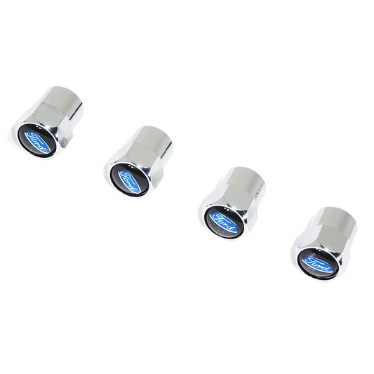 Chrome Valve Stem Tire Caps, Style: Ford Oval Style