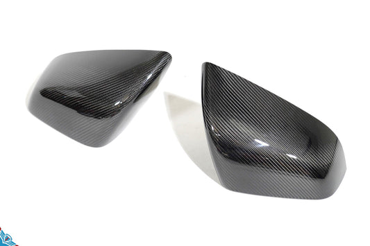 Tesla Model X OEM Overlay Dry Carbon Fiber Mirror Covers [Various Finishes] | FYBR Aerodynamics